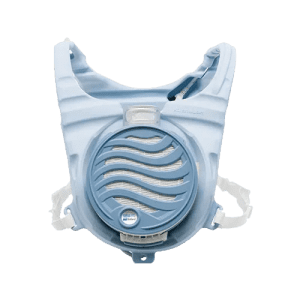 Respirador purificador de aire turbo asistido. Equipo de protección respiratoria para personal de salud y servicios médicos de emergencia.